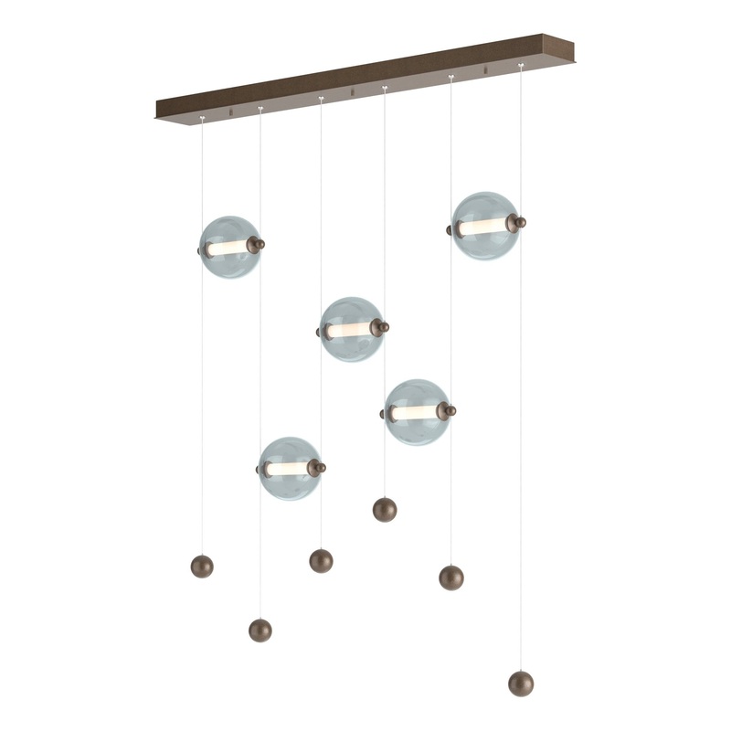 Abacus 5-Light LED Pendant Bronze Cool Grey Glass (YL)