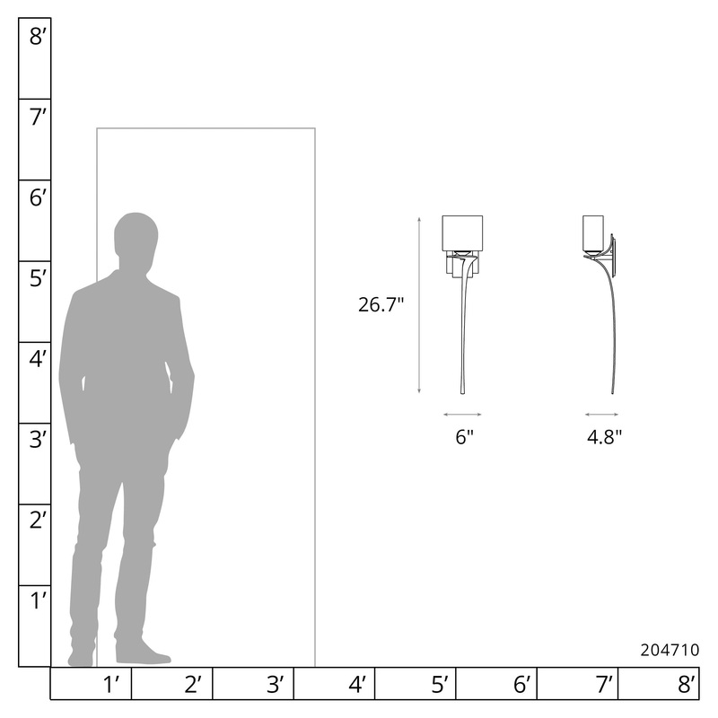 Antasia Single Glass 1-Light Sconce Ink Right