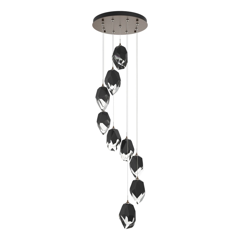 Chrysalis 9-Light Large Crystal Pendant Bronze Black Crystal (BP)