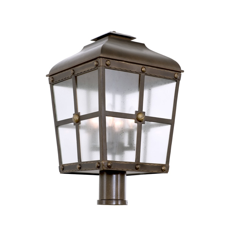 Four Light Post – Pier Mount from the Sherwood Outdoor Collection in Aged Bronze Finish by Kalco