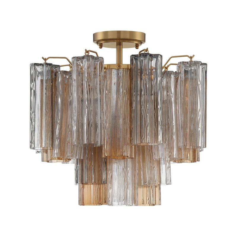 Four Light Semi Flush Mount from the Addis Collection in Aged Brass Finish by Crystorama