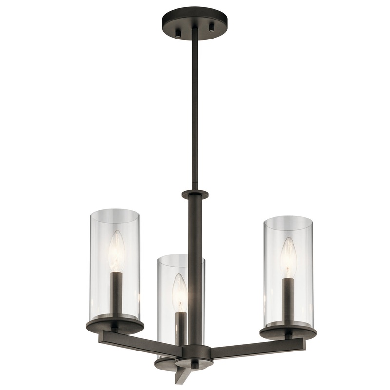 Kichler 43997OZ Three Light Chandelier/Semi Flush, Olde Bronze