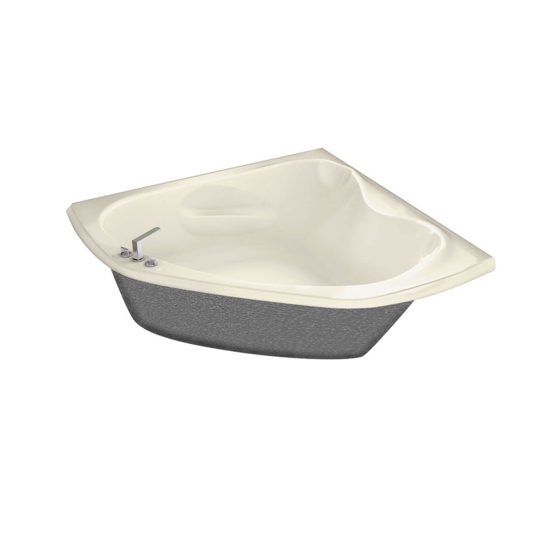 MAAX 105680-107-004 Murmur 5555 Acrylic Corner Center Drain Hydrosens Bathtub in Bone