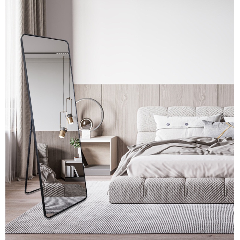 Metal Rectangle Black Free Standing Mirror – 50cm x 170cm