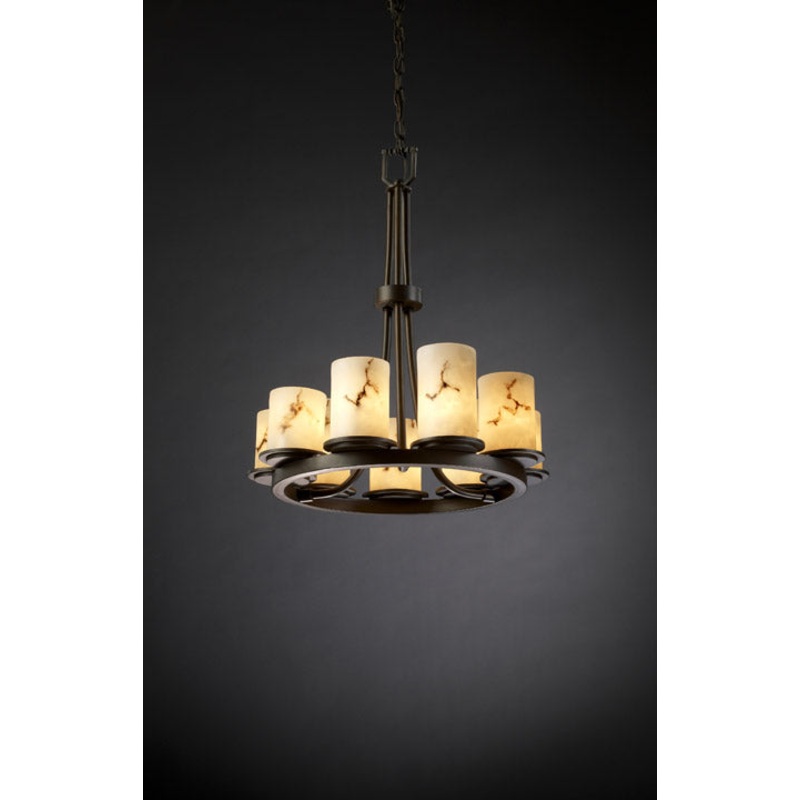 Nine Light Chandelier from the LumenAria Collection in Dark Bronze Finish by Justice Designs