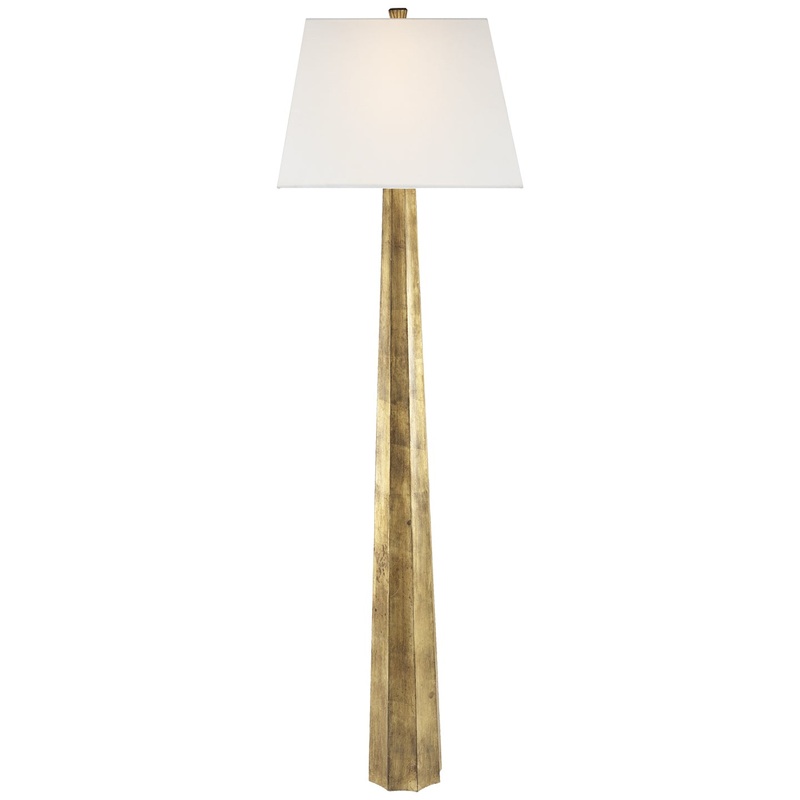 One Light Floor Lamp from the Fluted Spire Collection in Gilded Iron Finish by Visual Comfort Signature