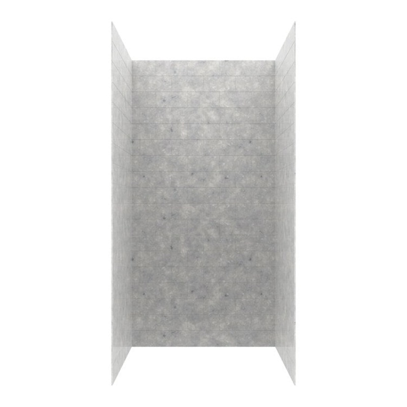 Shower Wall Kit Metro Subway Tile Glue Up 36 x 36 x 72 Inch Ice Swanstone