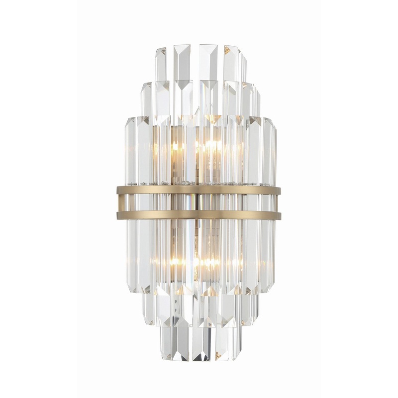 Two Light Wall Sconce from the Hayes Collection in Aged Brass Finish by Crystorama