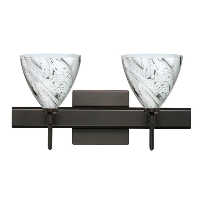 Two Light Wall Sconce from the Mia Collection in Bronze Finish by Besa