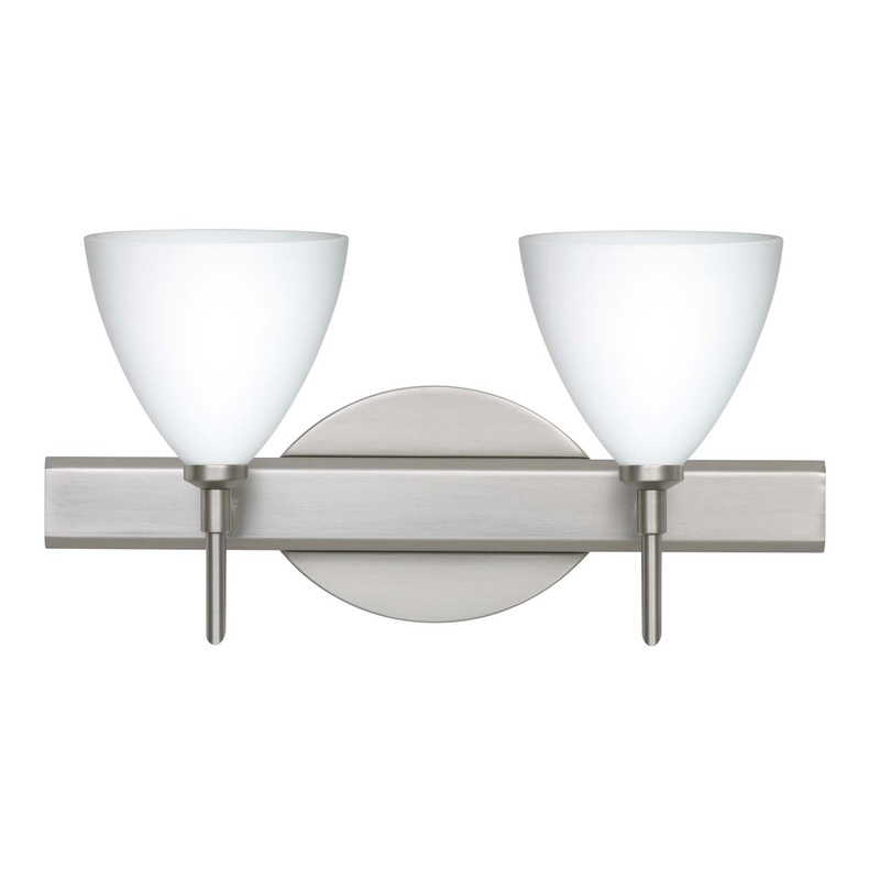Two Light Wall Sconce from the Mia Collection in Satin Nickel Finish by Besa