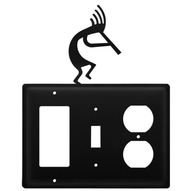 Village Wrought Iron EGSO-56 Triple Kokopelli Single GFI Switch and Outlet Cover CUSTOM Product
