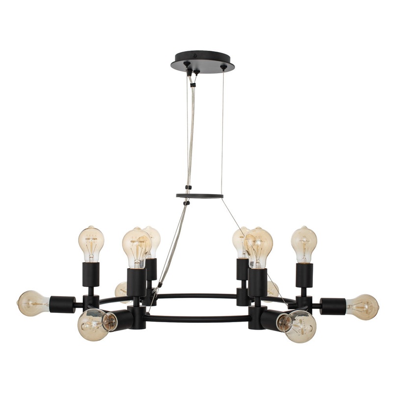 12 Light Chandelier from the Union Collection in Matte Black Finish by Kalco