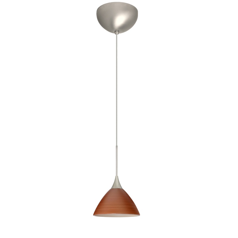 Besa 1XC-1743CH-LED-SN Domi One Light Pendant Satin Nickel