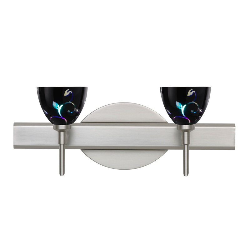 Besa 2SW-1858VB-SN Divi Two Light Wall Sconce Satin Nickel