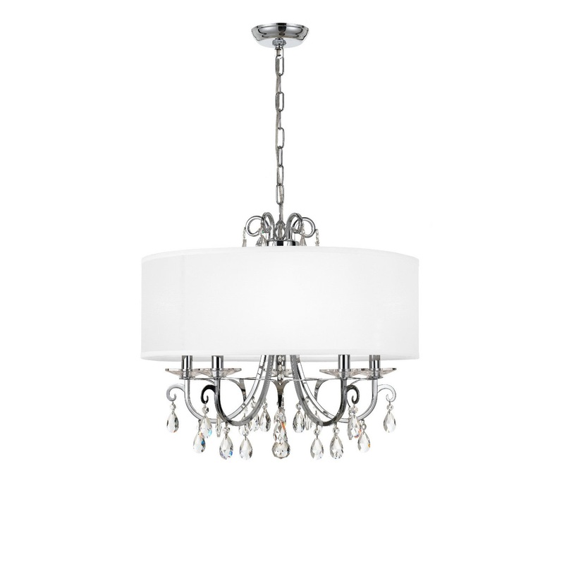 Crystorama 6625-CH-CL-SAQ Othello Five Light Chandelier Polished Chrome