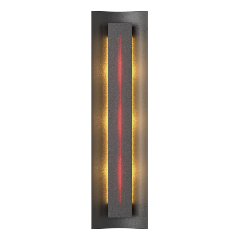 Gallery Sconce Black Red Glass (RR)