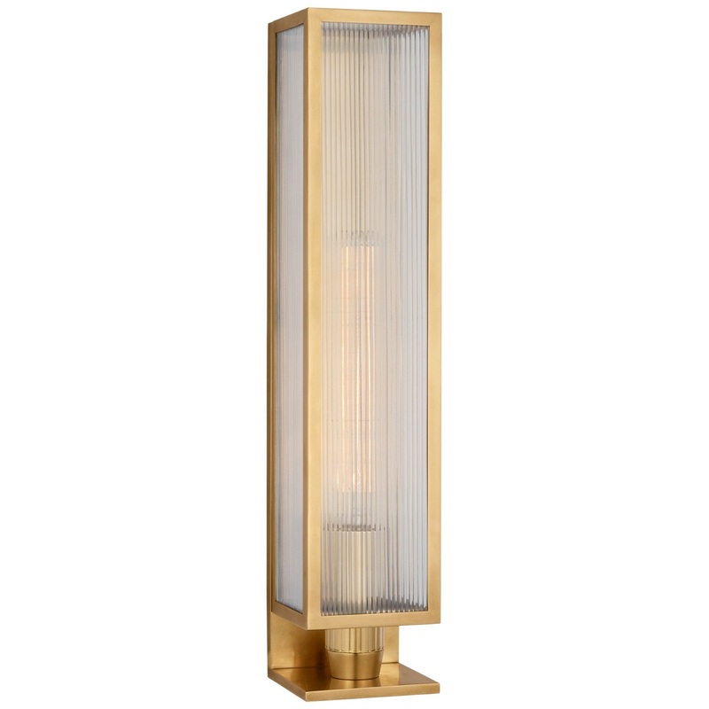 LED Outdoor Wall Sconce from the York Collection in Soft Brass Finish by Visual Comfort Signature