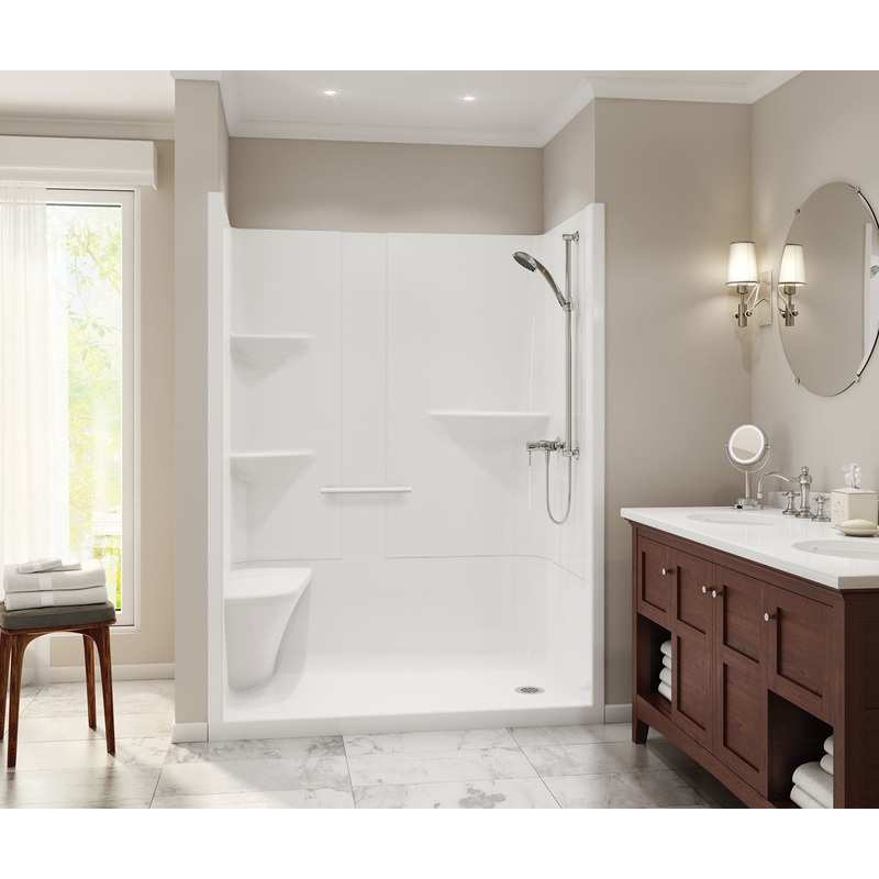 MAAX 105921-LC-000-001 Camelia SH-6034 Acrylic Alcove Center Drain One-Piece Shower in White