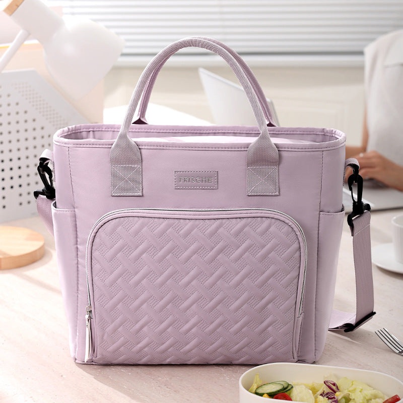 Purple Chic Insulated Lunch Tote Bag – 11L Large Capacity Cooler for Work, Picnic & Travel – Durable Oxford Fabric