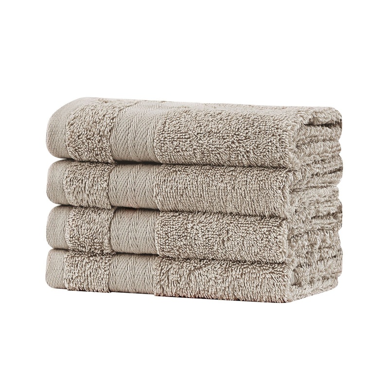 Samland Premium Cotton Washcloths 4-Pack Quick-Dry Face Towels Set-Linen