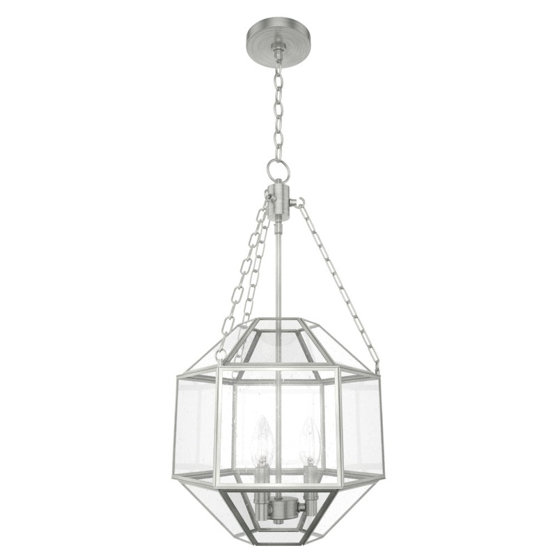 Three Light Pendant from the Indria Collection in Brushed Nickel Finish by Hunter