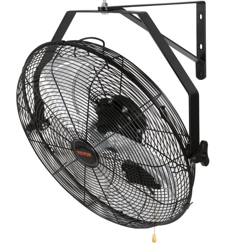 VEVOR Industrial Wall Mount Fan Waterproof Metal Fan 17.6” 3 Speed Airflow