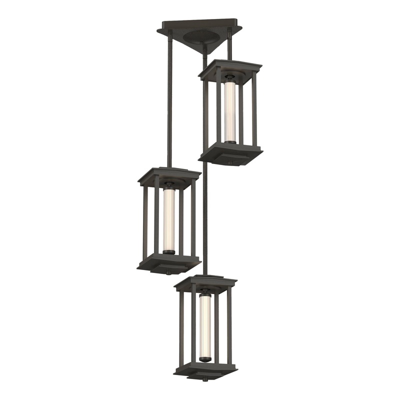 Athena Triple Short LED Lantern Dark Smoke