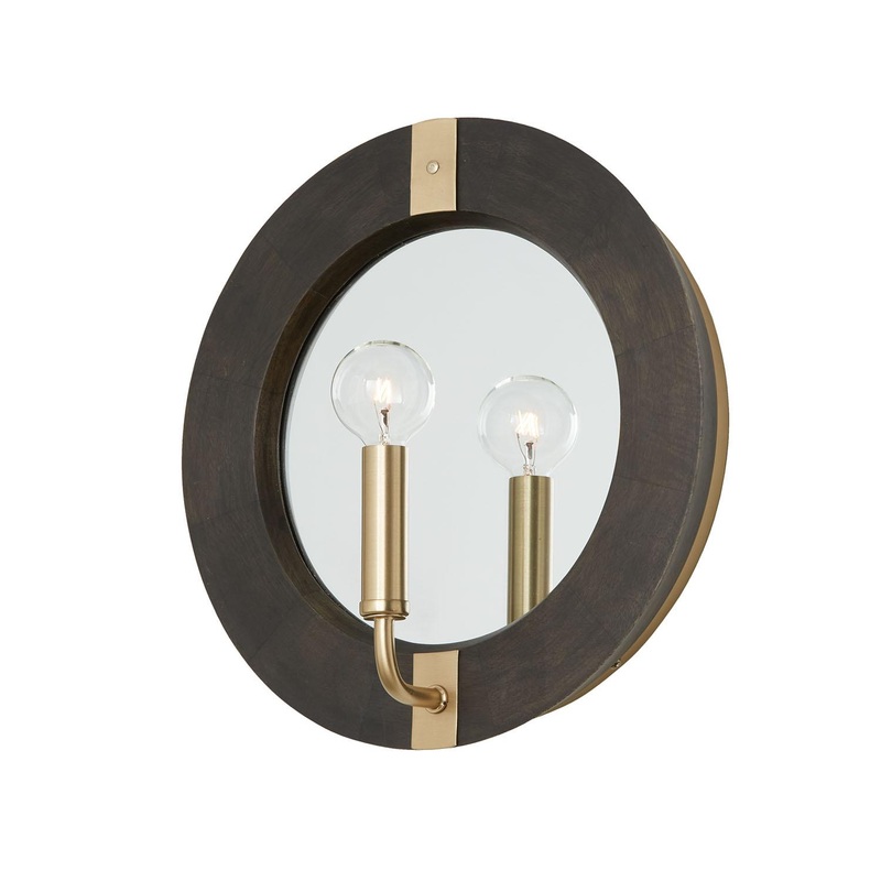Capital Lighting 647311KR Finn 1 Light Sconce Black Stain and Matte Brass