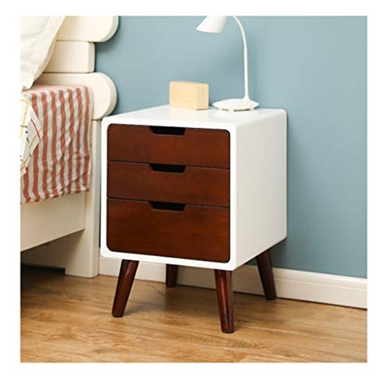 Comodini Nordic tavoli in Legno End 3 cassetto del Comodino End Table Mobili Camera da Letto Comodino Bagagli Basket Comodini Comodini Letto (Color : Brown)