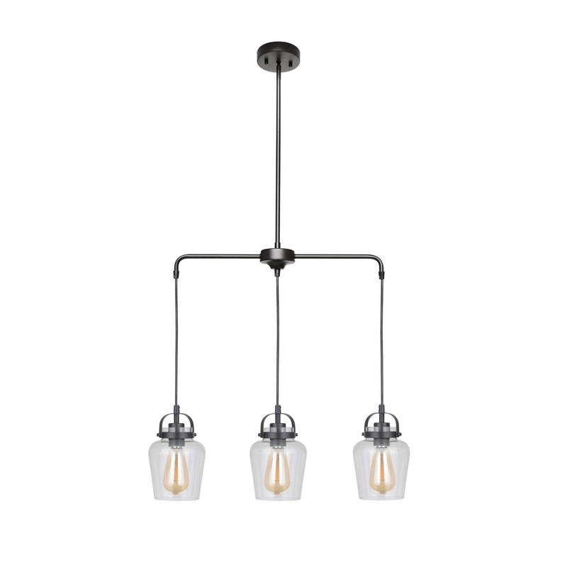 Craftmade 53593-FB Trystan Three Light Pendant Flat Black (Discontinued)