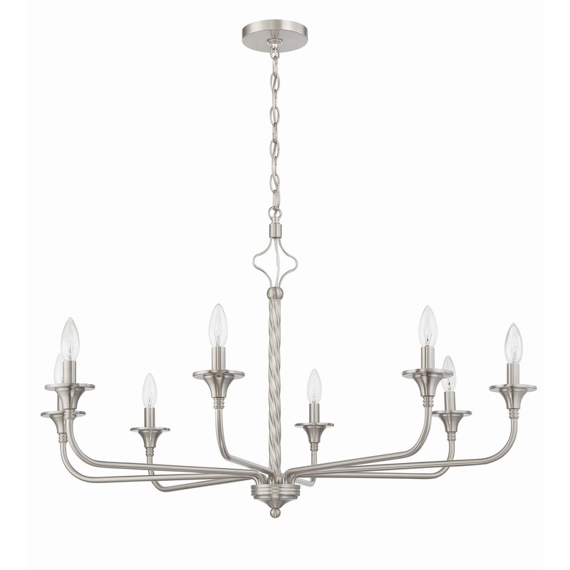 Craftmade 57028-BNK Jolenne Eight Light Chandelier Brushed Polished Nickel