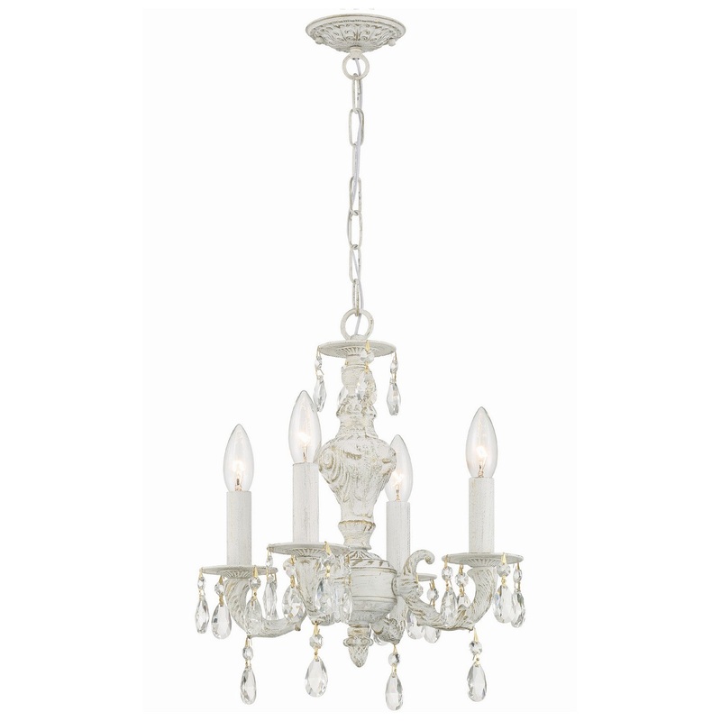 Crystorama 5024-AW-CL-SAQ Paris Market Four Light Mini Chandelier Antique White