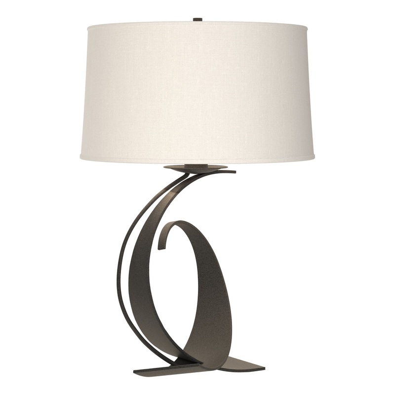 Fullered Impressions Large Table Lamp Natural Iron Natural Anna Shade (SF)
