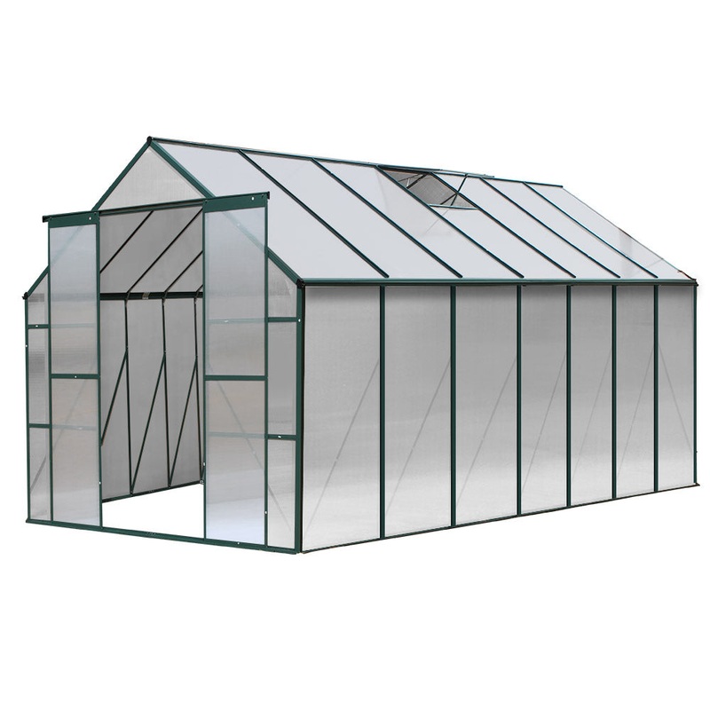 Green Fingers Greenhouse 4.43×2.44×2.15M Aluminium Polycarbonate Green House Garden Shed