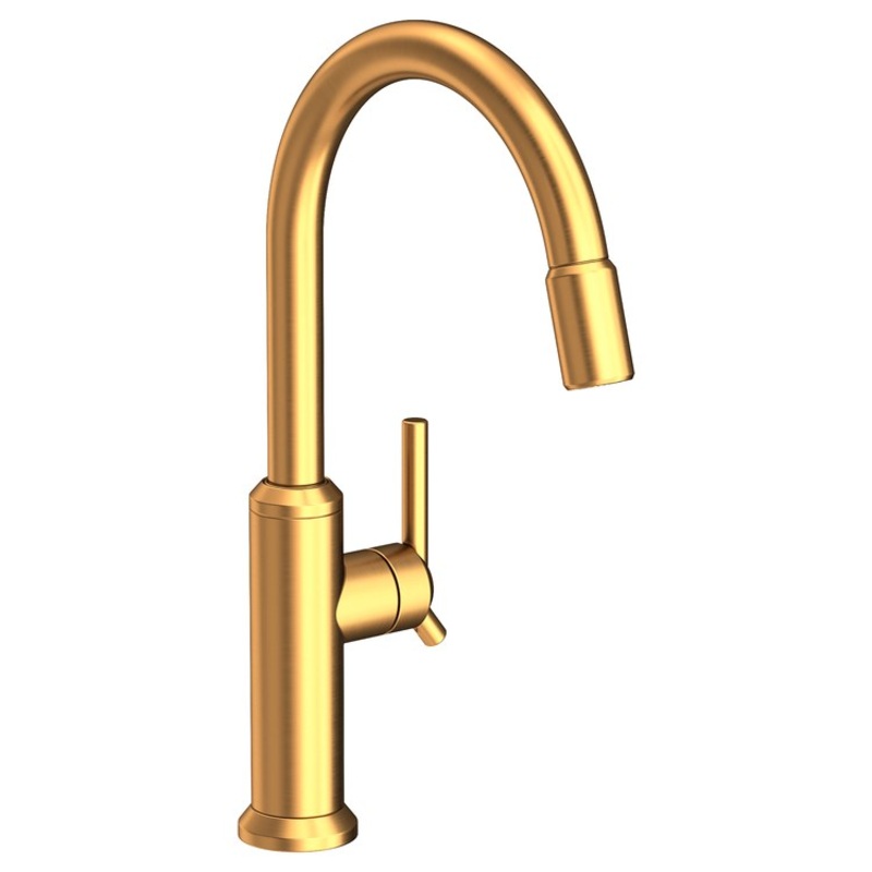 Kitchen Faucet Jeter 1 Lever ADA Satin Gold PVD Pull Down Spout Height 10-7/9 Inch 1.8 Gallons per Minute