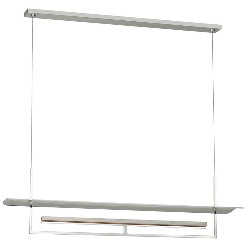 LED Linear Chandelier from the Tristan Collection in Polished Nickel Finish by Visual Comfort Signature