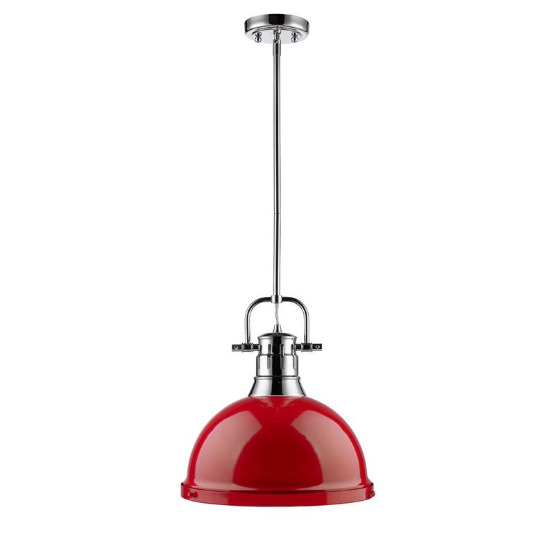 One Light Pendant from the Duncan CH Collection in Chrome Finish by Golden