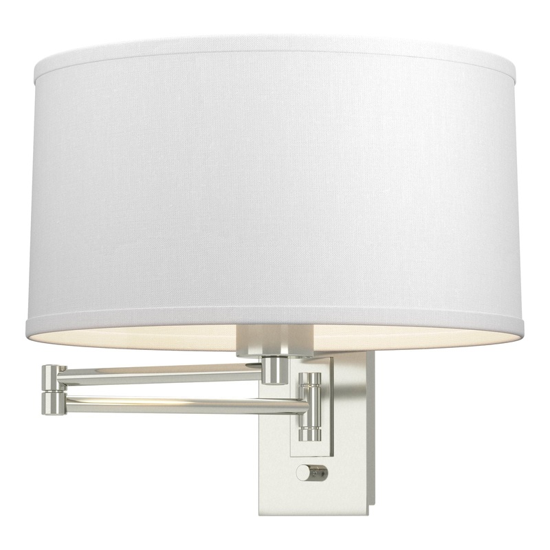 Simple Swing Arm Sconce Sterling Natural Anna Shade (SF)