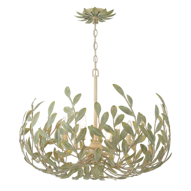 Six Light Chandelier from the Broche Collection in Champagne Green Tea Finish by Crystorama