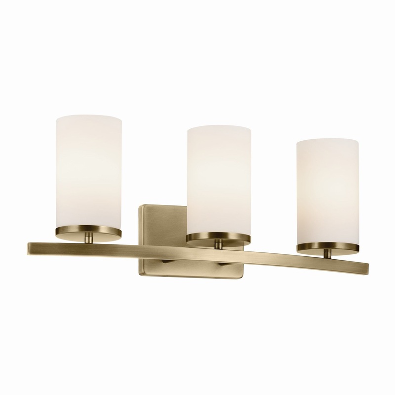 Three Light Bath from the Crosby Collection in Natural Brass Finish by Kichler