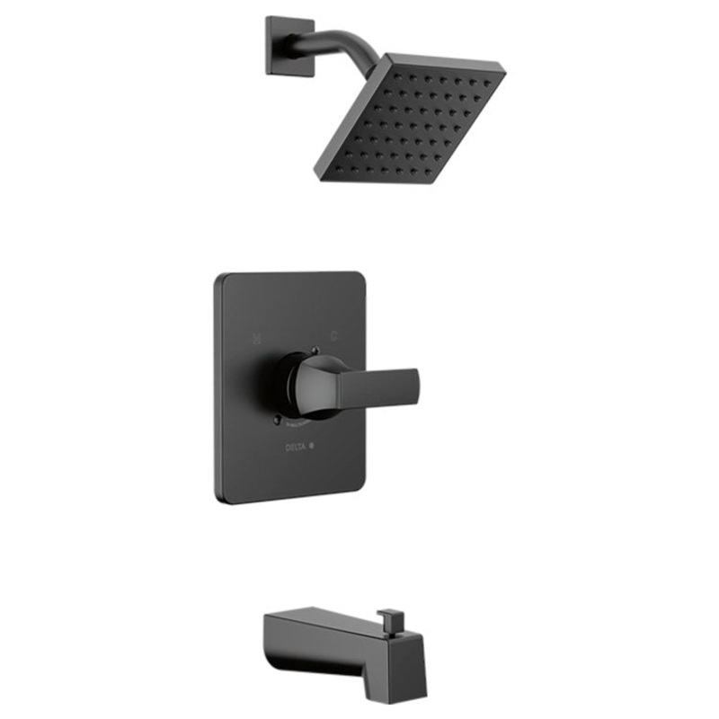 Tub and Shower Trim Monitor Velum 14 Series Less Handle Matte Black WaterSense ADA 1.75 Gallons per Minute