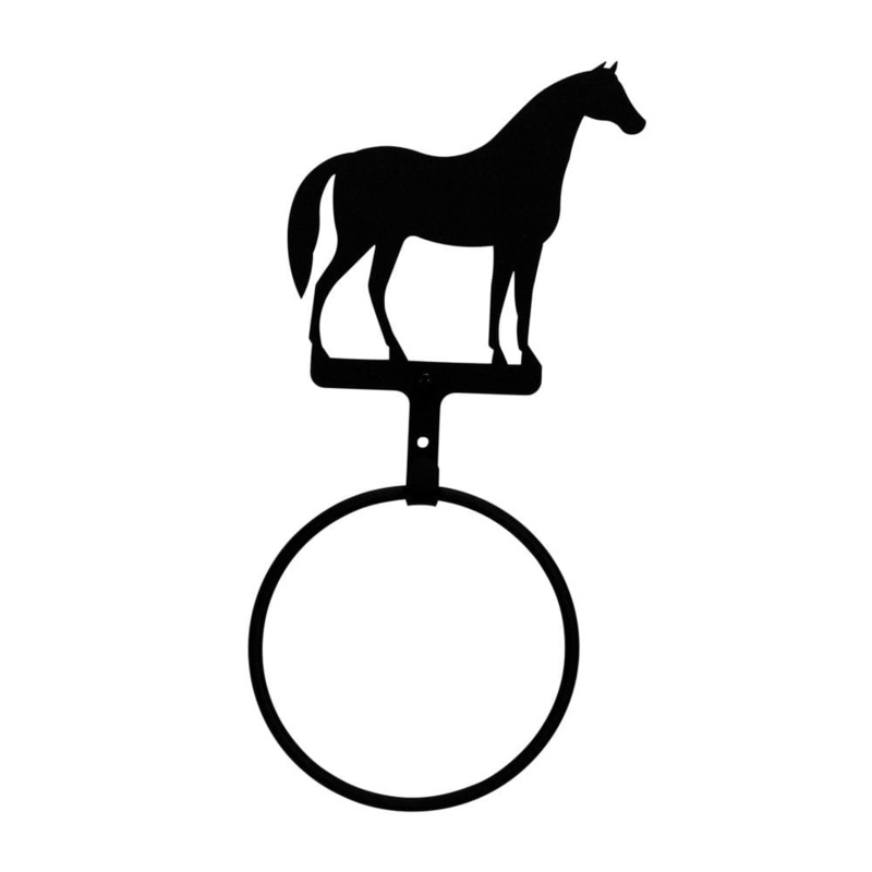 Village Wrought Iron TBR-68 Standing Horse Towel Ring