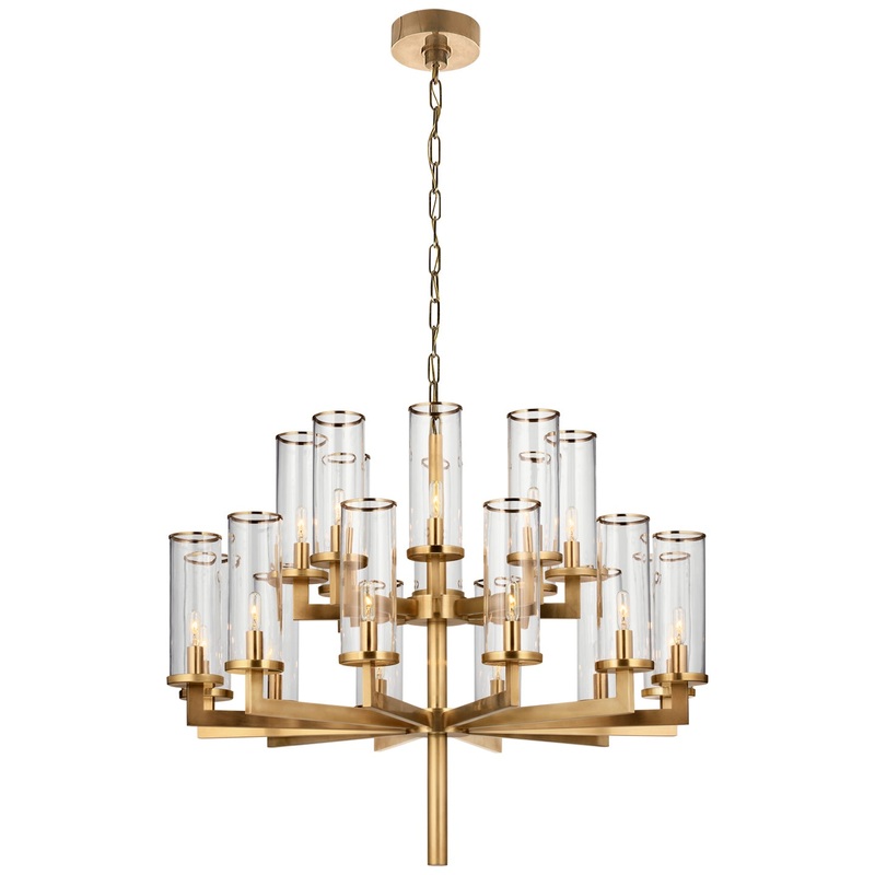20 Light Chandelier from the Liaison Collection in Antique-Burnished Brass Finish by Visual Comfort Signature