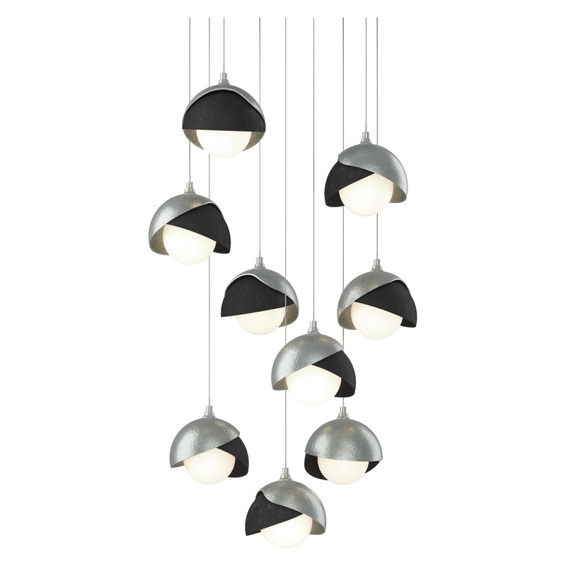 Brooklyn 9-Light Double Shade Pendant Vintage Platinum Black