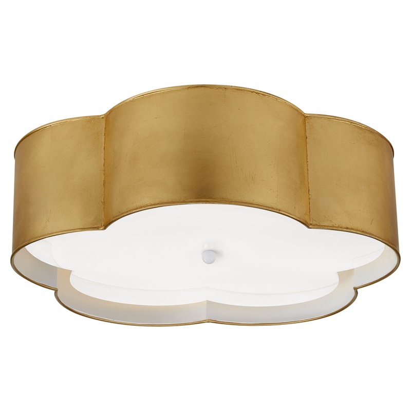 Four Light Flush Mount from the Bryce Collection in Gild And White Finish by Visual Comfort Signature