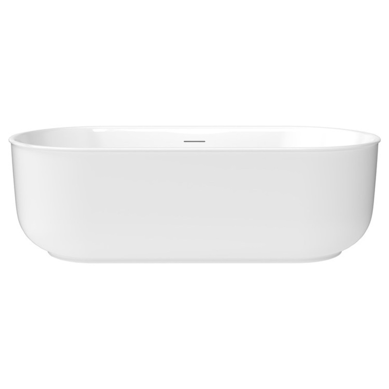 Freestanding Tub Ommu 67 x 32 Inch Soaker White Center Drain Oval