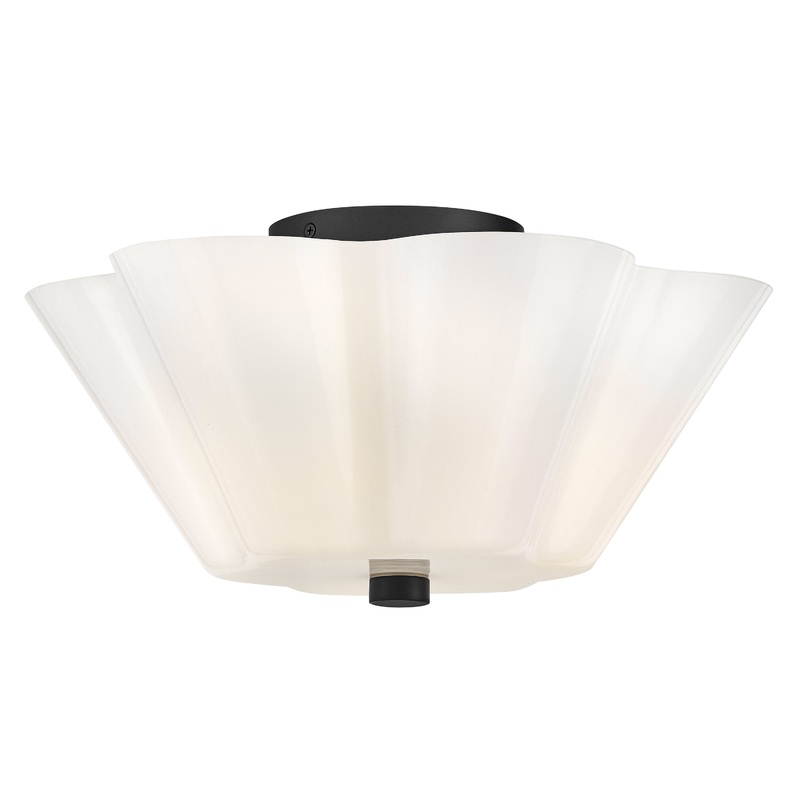 Honey Medium Semi-Flush Mount Black