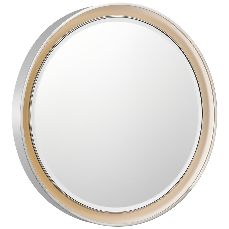 LED Mirror from the Tricia Collection in Polished Nickel Finish by Visual Comfort Signature
