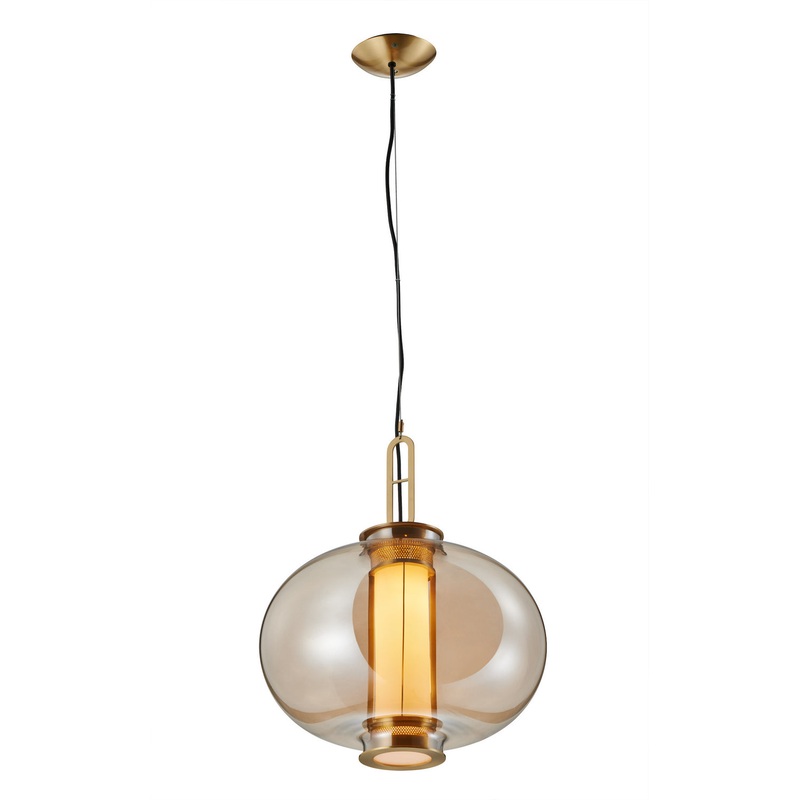 LED Pendant from the Laterna Collection in Brushed Brass Finish by Stone Lighting