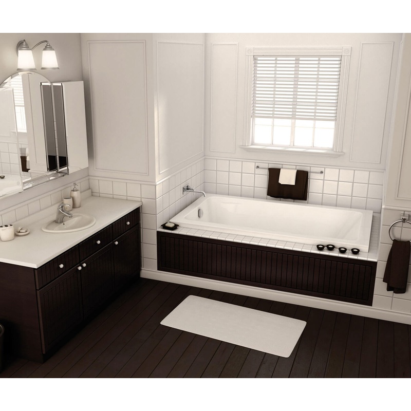 MAAX 101460-000-001-100 Pose 7236 Acrylic Drop-in End Drain Bathtub in White